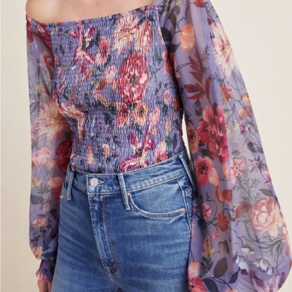 Anthropologie Smocked Top